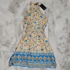 Nwt Halter Boho Floral Dress